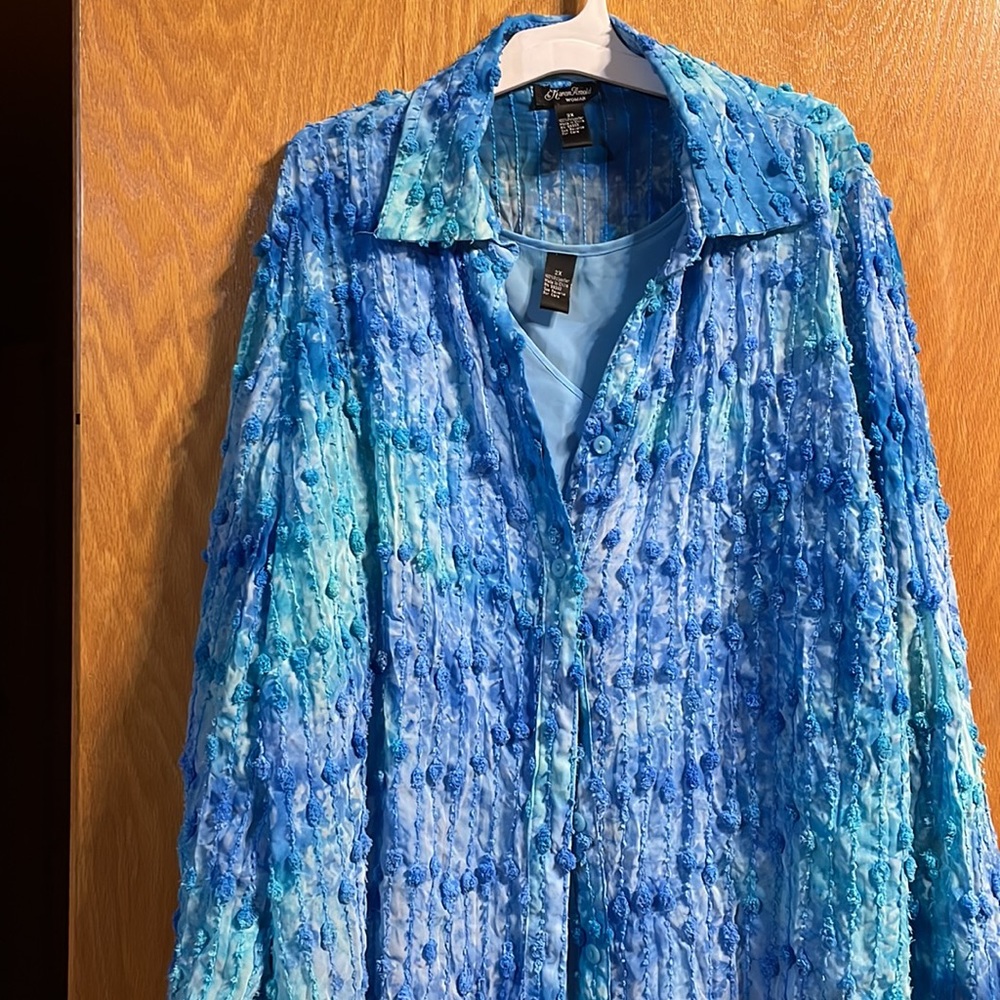 Karen Arnold 2x shirt with shell - Picture 2 of 10
